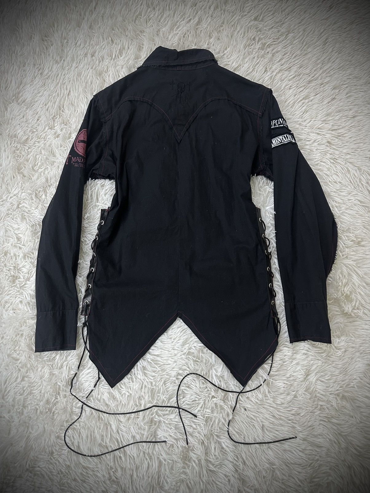 KMRii rare 2000s japanese brand MAD PUNK lace up linen vkei linen Size US M / EU 48-50 / 2 - 7 Thumbnail
