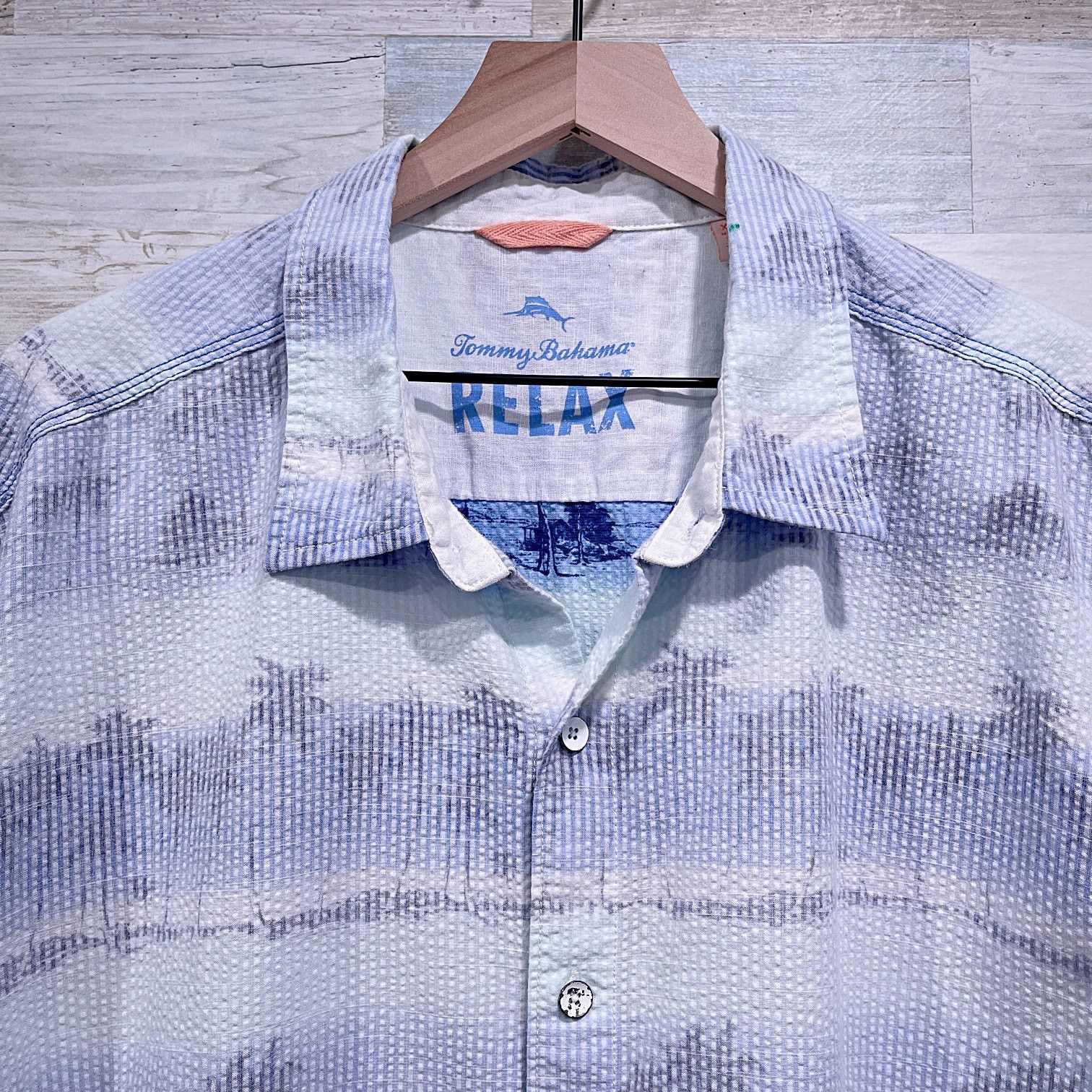 Tommy Bahama Tommy Bahama Seersucker Camp Shirt Blue Mens XXL Size US XXL / EU 58 / 5 - 2 Thumbnail