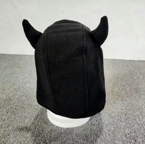 Other Devil Horns Fuzzy Ears Fleece Hat Black Color Size ONE SIZE - 2 Thumbnail