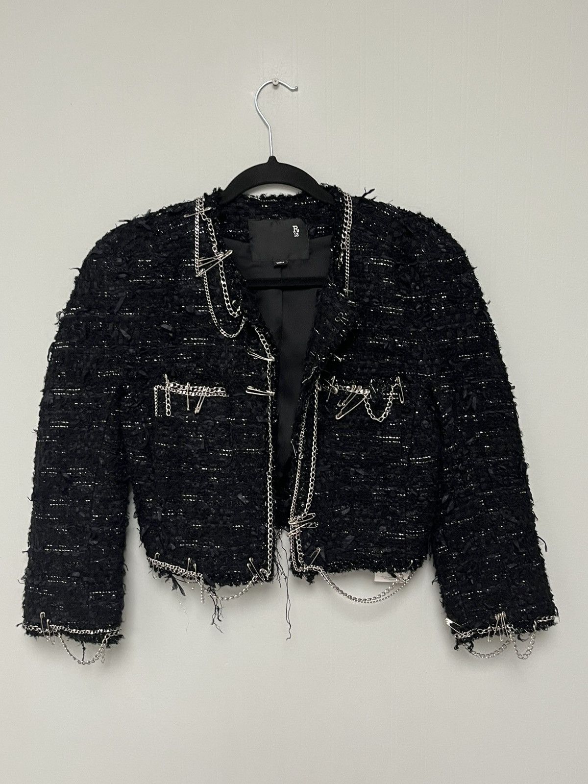 R13 Square shoulder tweed jacket. Size small Size S / US 4 / IT 40 - 10 Thumbnail