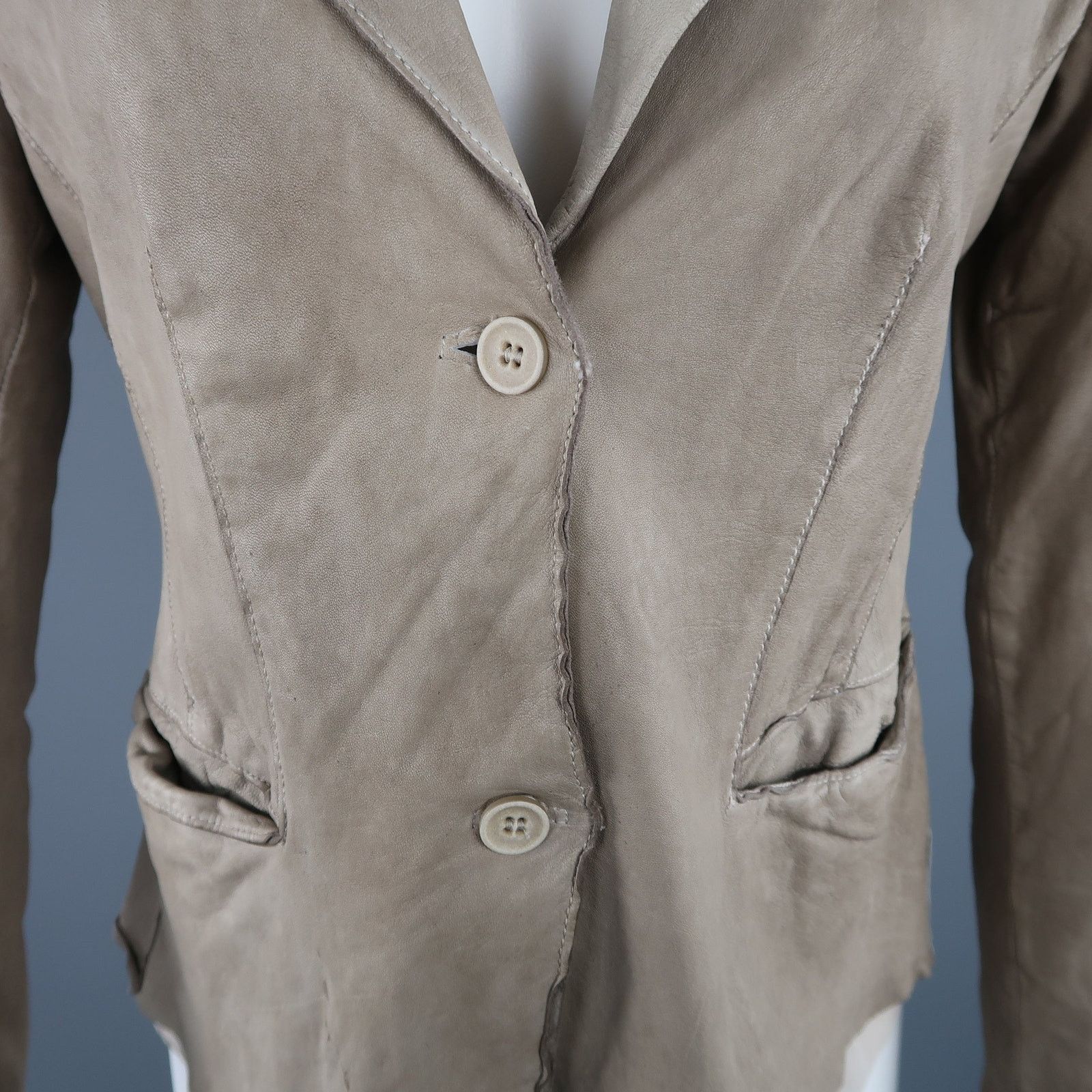 Other TRANSIT PAR-SUCK Size M Dyed Leather Notch Lapel Jacket Size US M / EU 48-50 / 2 - 3 Thumbnail