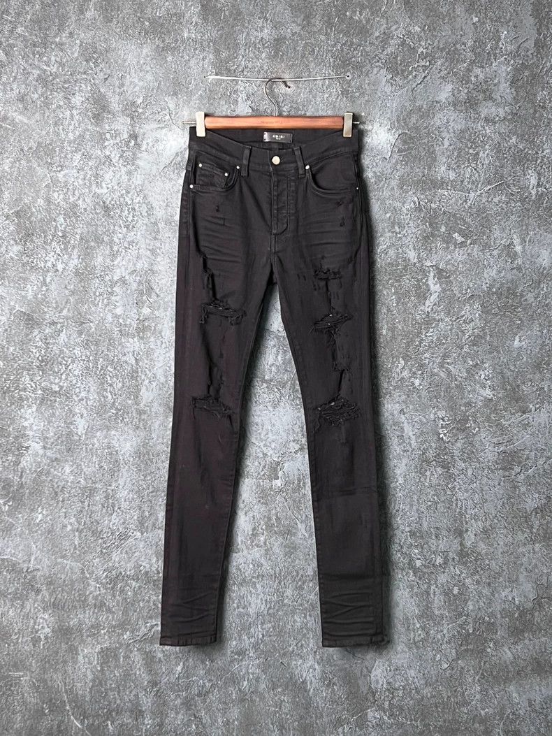Amiri Amiri Black Ripped Denim Pants Size US 29 - 1 Thumbnail