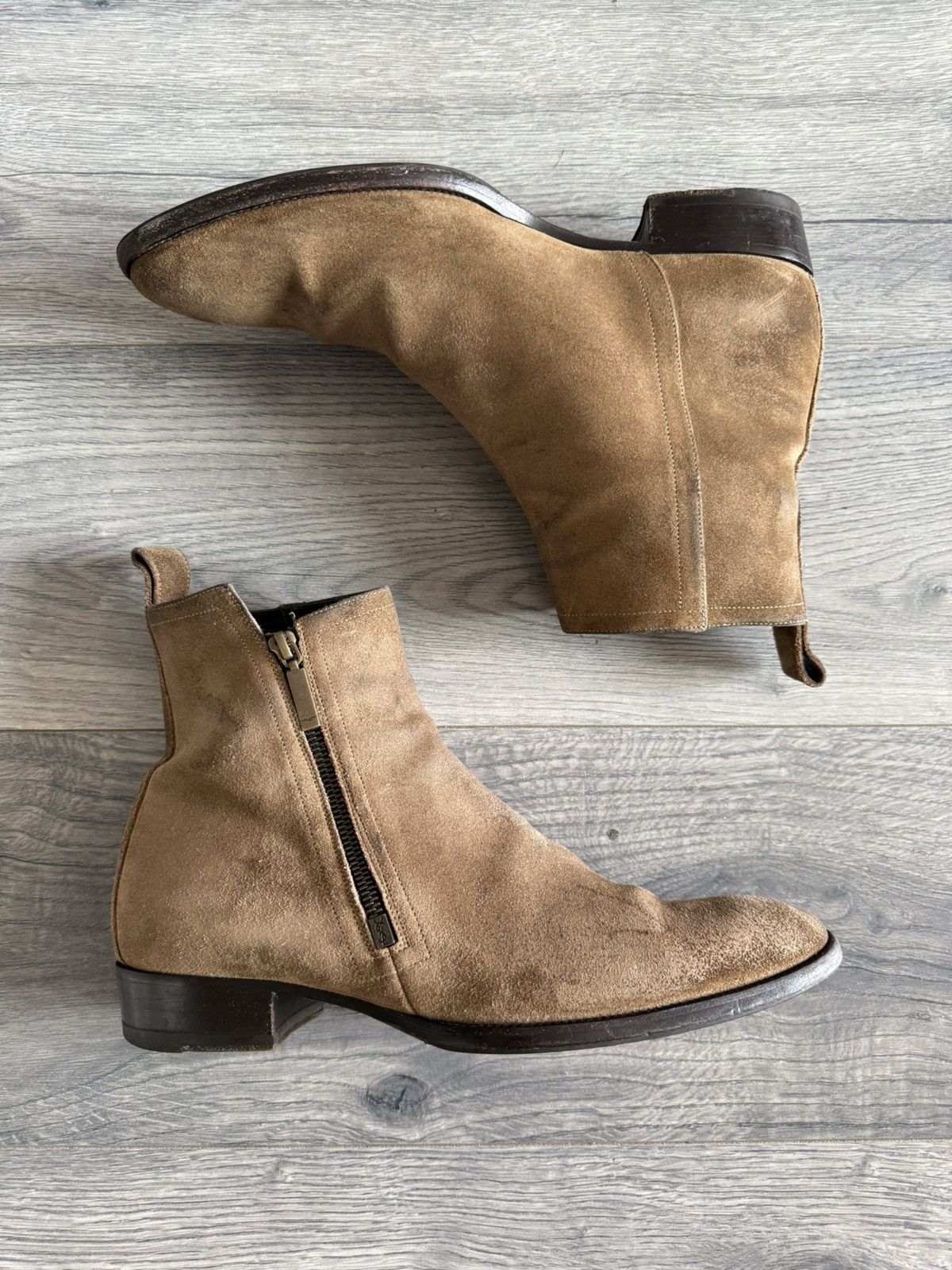 Zip Ysl Wyatt Suede Brown Saint Laurent Wyatt Jodhpur Boots Saint