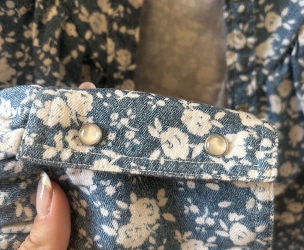 Sezane Sézane « Angèle » Coquette Long Sleeve Blouse - Floral, Blue Size XS / US 0-2 / IT 36-38 - 7 Thumbnail