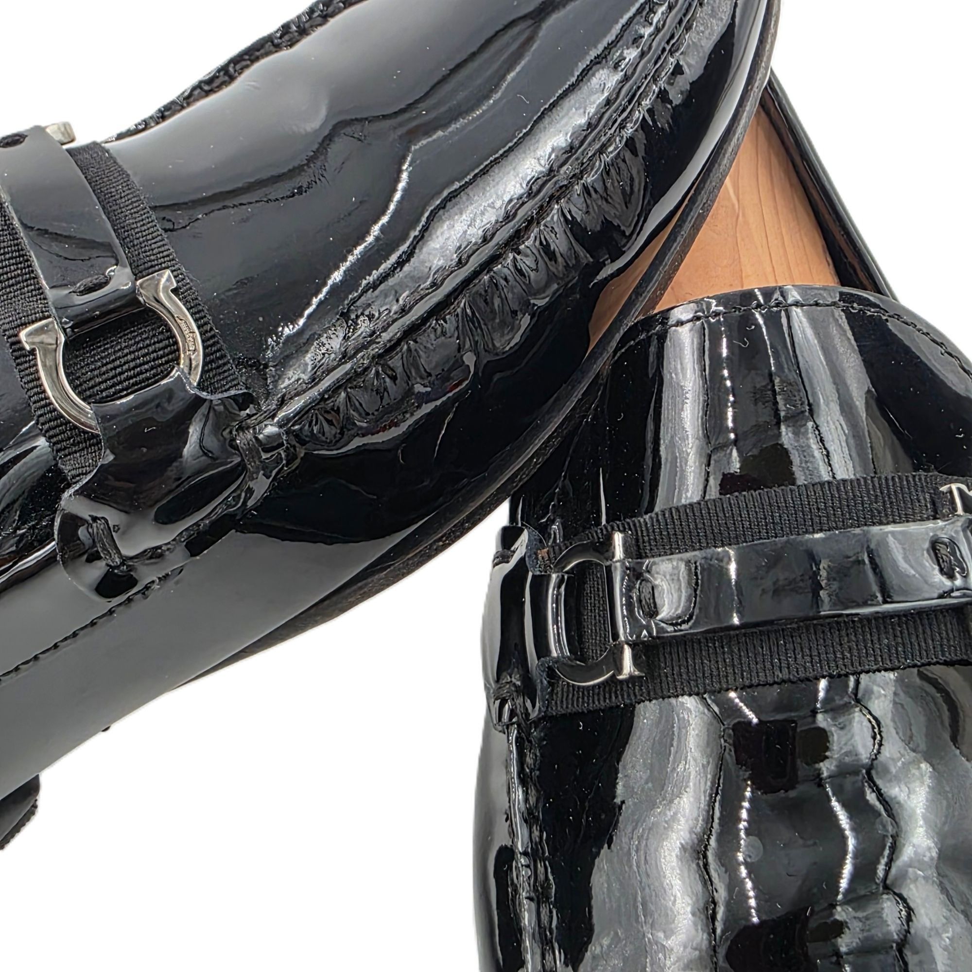 Salvatore Ferragamo Salvatore Ferragamo Mens 8D Black Patent Leather Gancini Bit Size US 8 / EU 41 - 9 Thumbnail