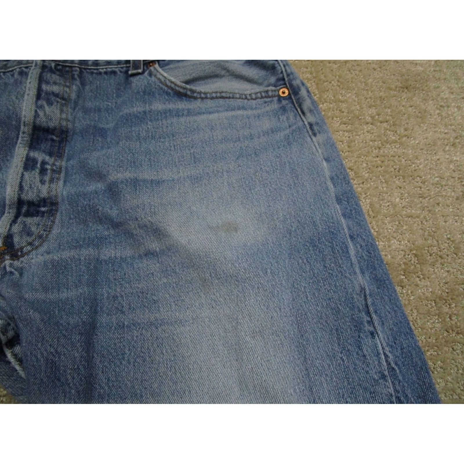 Levi's VINTAGE Levi's 501 Jeans Men 40x32 Blue Button Fly Pants 90s USA Light Wash Blue Jeans Men's 501 90s USA Size US 40 / EU 56 - 3 Thumbnail