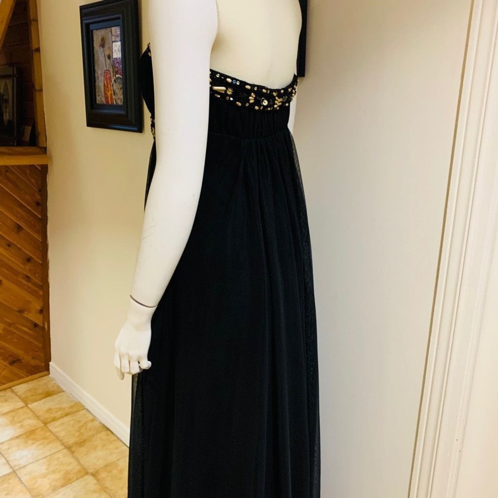 Other JS Boutique black long dress w gold beads size 8 Size M / US 6-8 / IT 42-44 - 5 Thumbnail