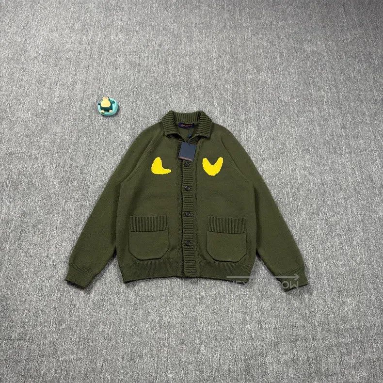 Louis Vuitton Louis Vuitton Nigo Signature Olive Green Geometric Cardiga Size US XL / EU 56 / 4 - 1 Thumbnail