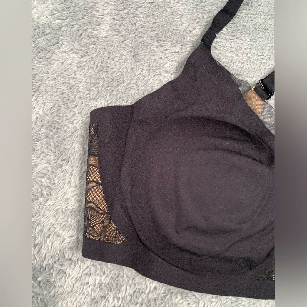 Vintage Honeylove crossover Black Lace Women's Bra Large Size ONE SIZE - 2 Thumbnail