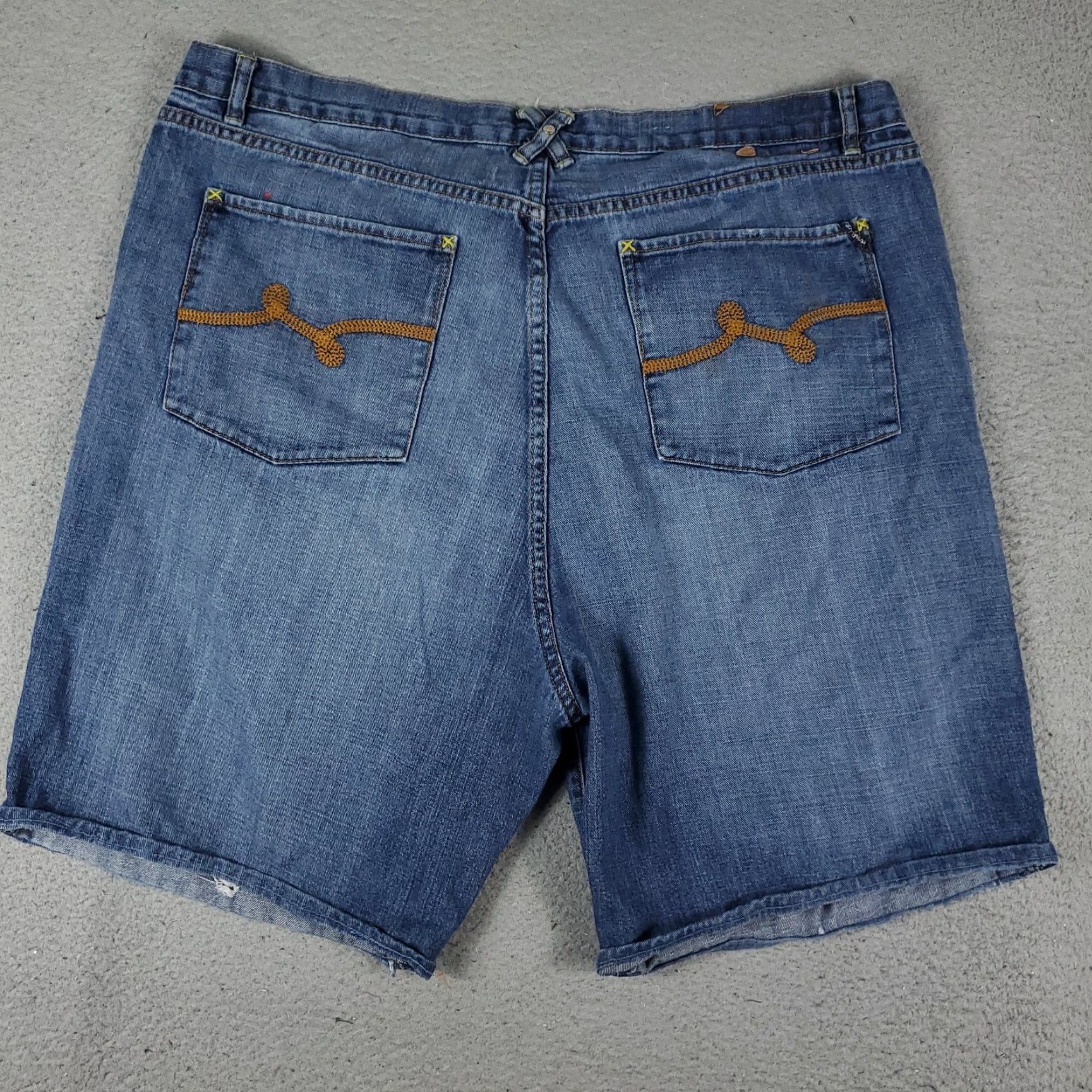 Denime LRG Men's 46 Blue Distressed Denim Shorts, Regular Fit, Casual Chino, 5-Pocket Design Size US 30 / EU 46 - 6 Thumbnail