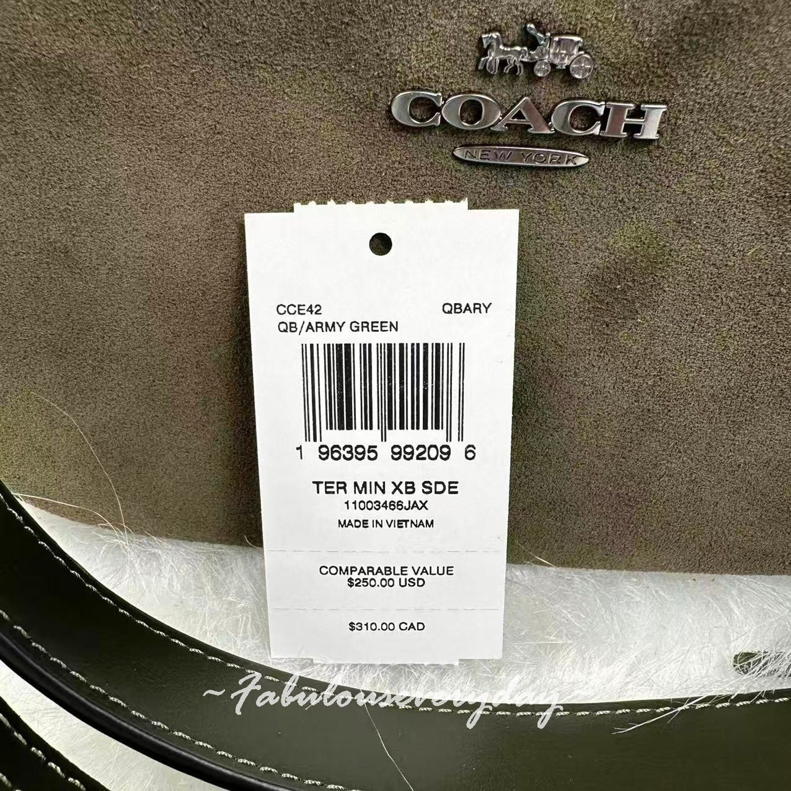 Coach Coach Teri Mini Shoulder/Crossbody Suede/Gunmetal/Army Green Size ONE SIZE - 5 Thumbnail
