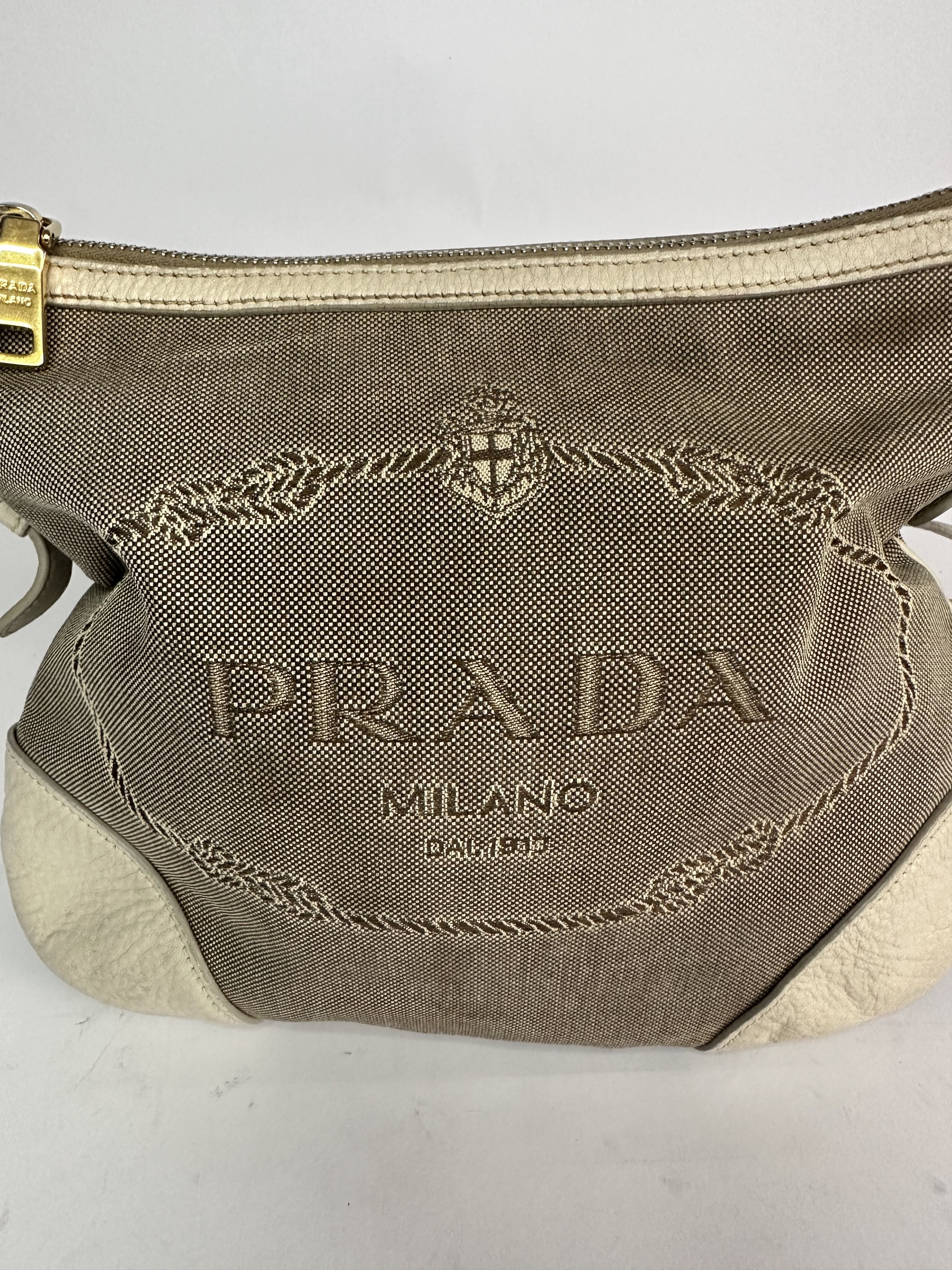 Prada PRADA Jacquard Logo Small Flat Messenger Bag White Size ONE SIZE - 2 Thumbnail