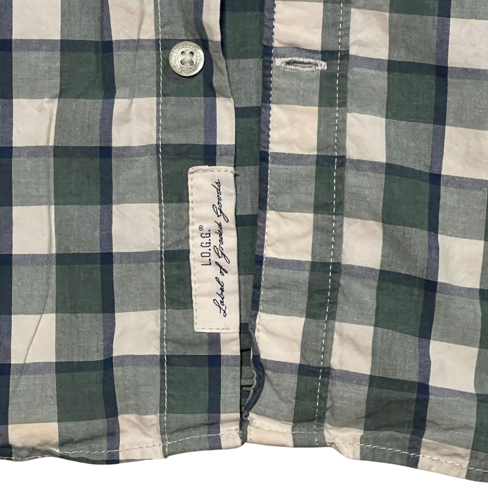 H&M Mens Green & White Plaid Short Sleeve Casual Shirt Regular F Size US M / EU 48-50 / 2 - 4 Thumbnail