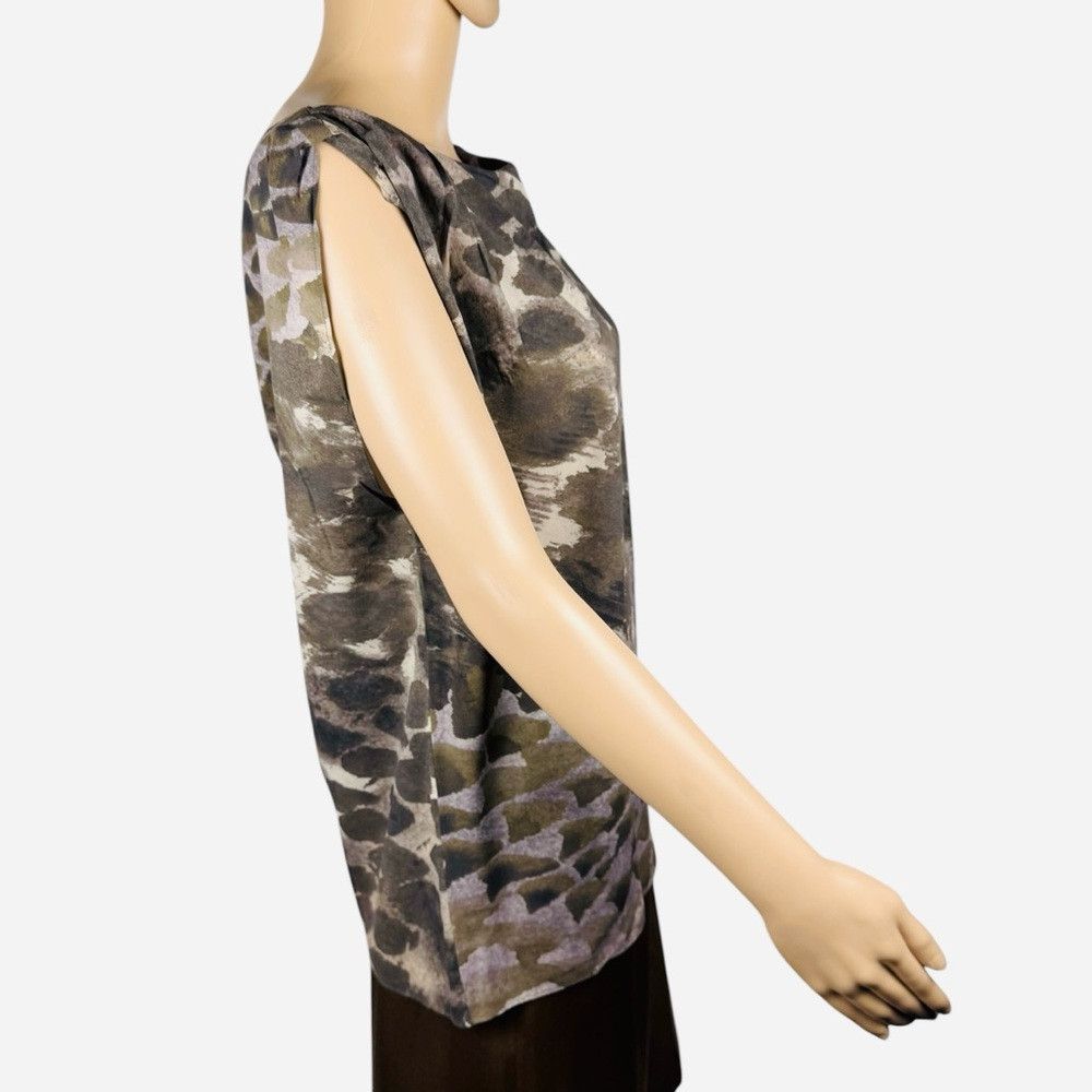 Alice + Olivia ALICE + OLIVIA Silk Sleeveless Blouse Camo Print Size S Size S / US 4 / IT 40 - 4 Thumbnail