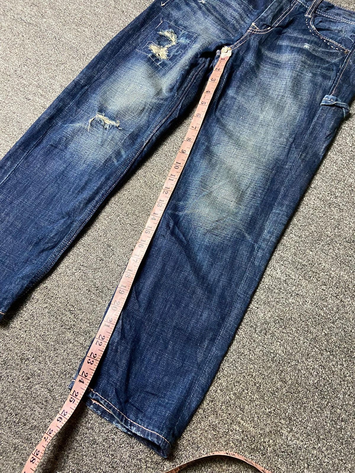 Japanese Brand CEPO Work & Military Distressed Ripped Jeans (158) Size US 32 / EU 48 - 7 Thumbnail