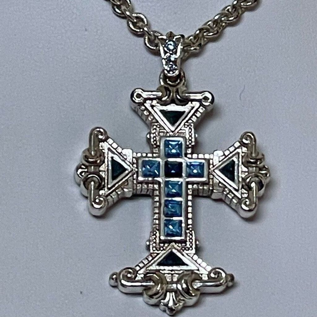 Other Vintage Vatican Collection Blue Crystal Cross 24” Necklace Size ONE SIZE - 4 Thumbnail