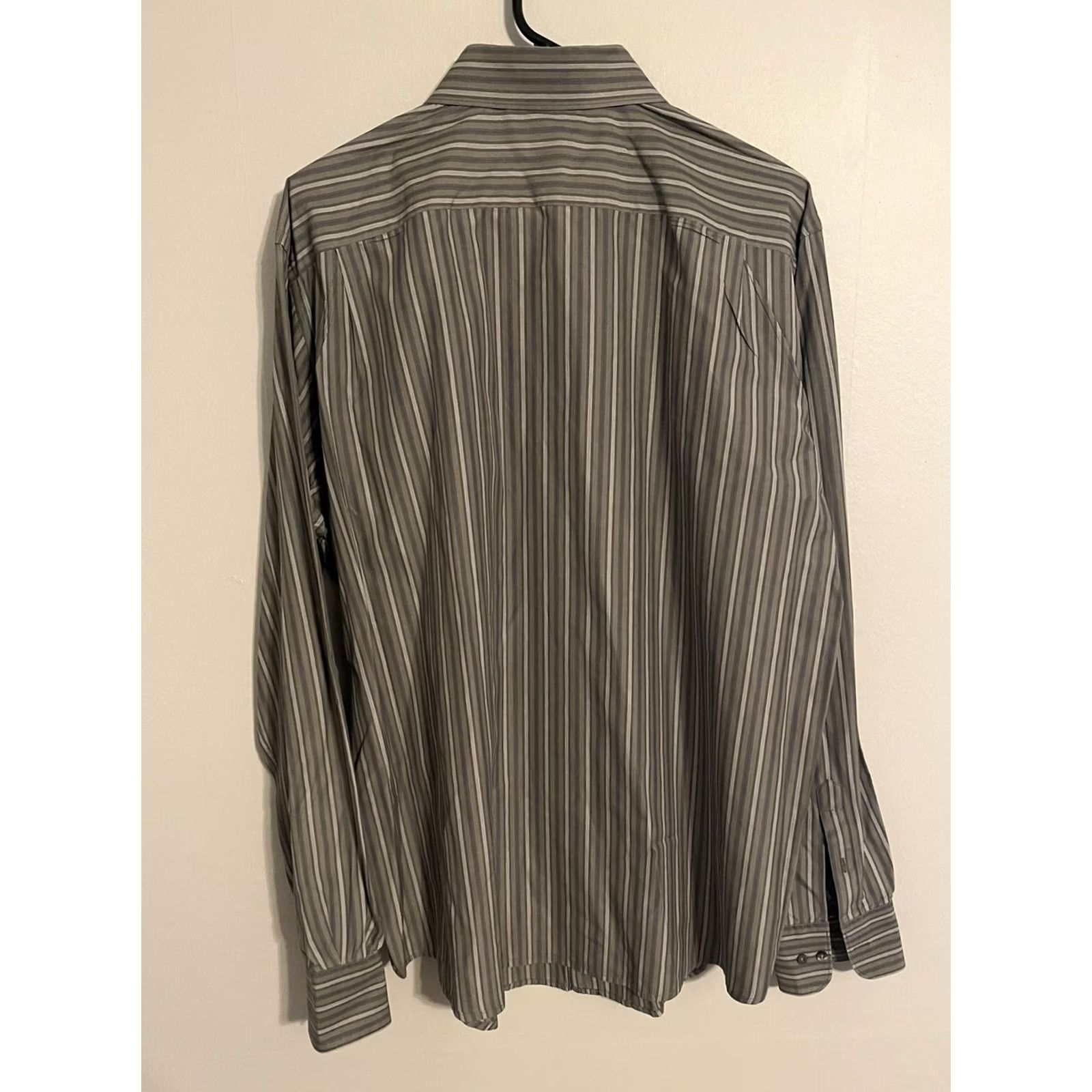 Lacoste Lacoste Shirt Men's XL XLarge 44 Gray Striped L/S Button Up Croc Casual Dress Size US XL / EU 56 / 4 - 4 Thumbnail