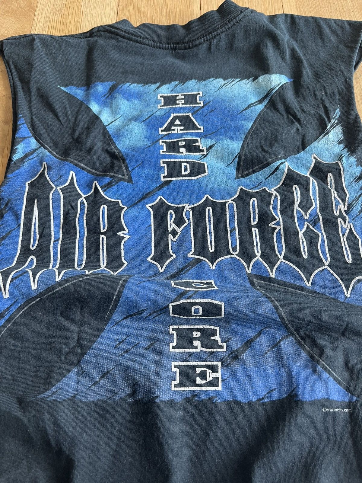 Vintage Black hardcore airforce cut off shirt Size US XL / EU 56 / 4 - 6 Thumbnail