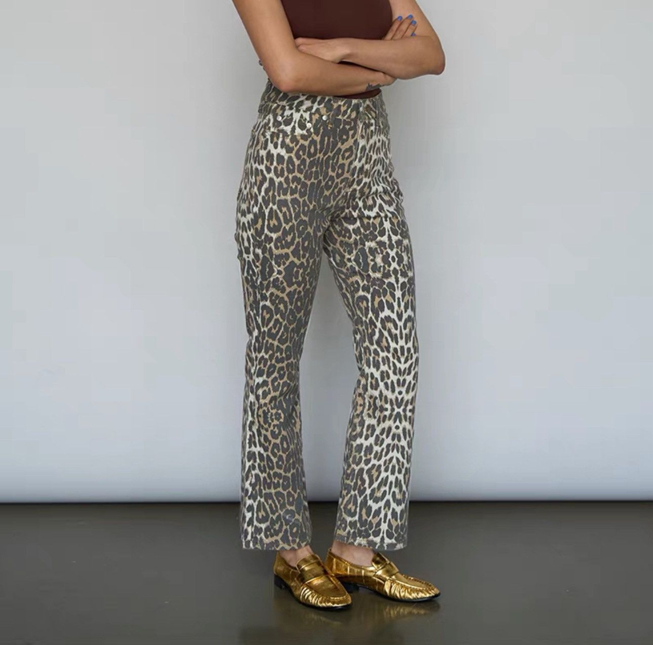 Other Leopard washed denim boot cut jeans size S Size 26" / US 2 / IT 38 - 1 Thumbnail