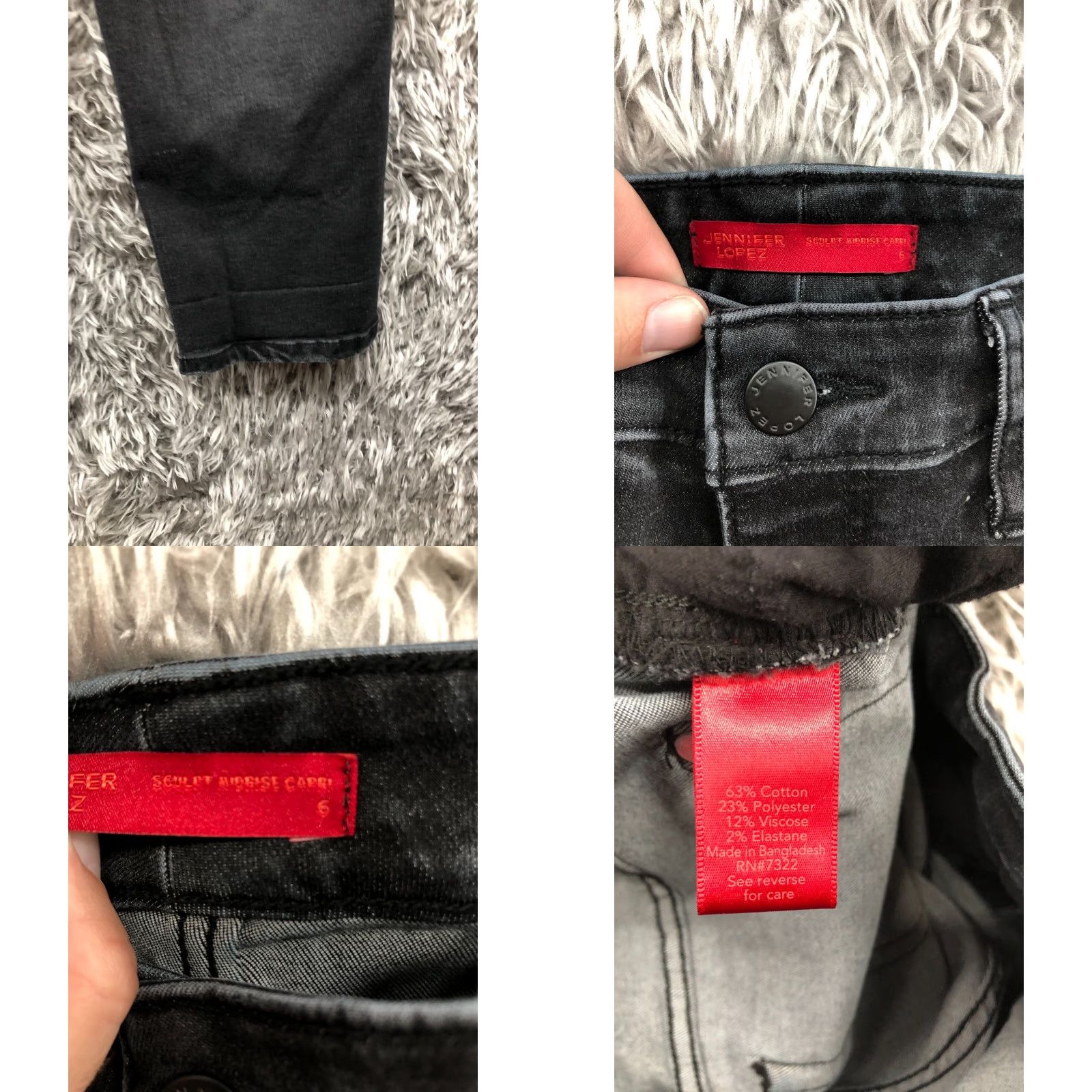 Denime **Jennifer Lopez Women's Mid Rise Black Capri Jeans Size 6** User: Jennifer Lopez Women's Mid Rise Black Capri Jeans Size 6 Size 28" / US 6 / IT 42 - 8 Thumbnail
