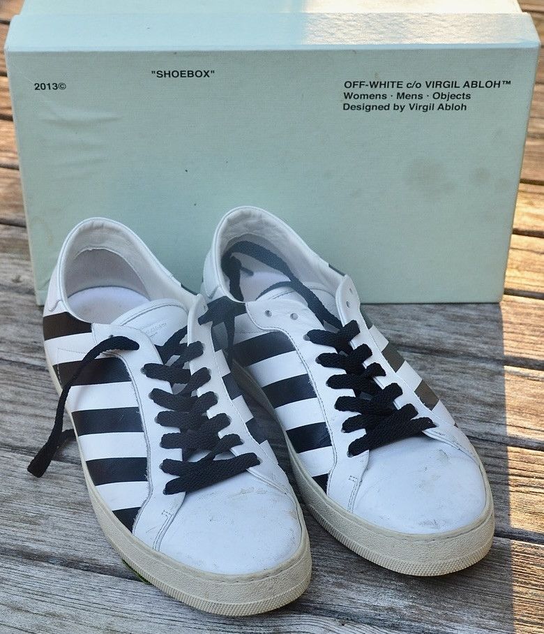 Off-White Off-White Diagonal Stripe Low Sneakers White Size 41 / US 8 Size US 8 / EU 41 - 1 Thumbnail