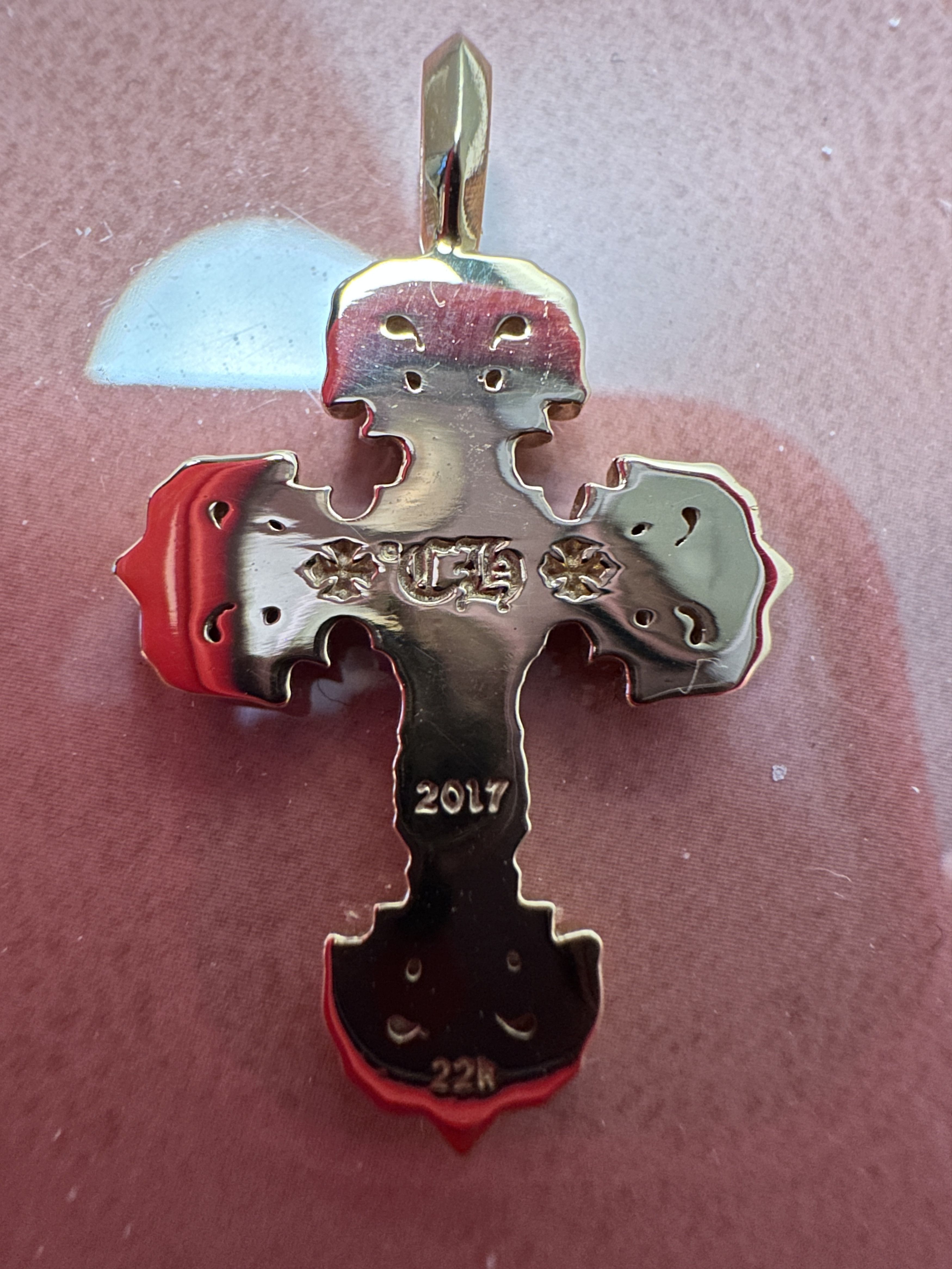 Chrome Hearts Chrome Hearts 22K Gold Single Diamond Filigree Cross Charm Size ONE SIZE - 3 Thumbnail