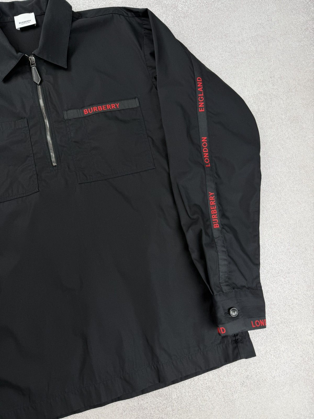 Burberry Burberry Half Zip Logo Tape Shirt Black Size US XS / EU 42 / 0 - 2 Thumbnail