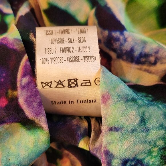 Sandro Sandro 100% silk abstract blue & purple flower dress Size XS / US 0-2 / IT 36-38 - 9 Thumbnail