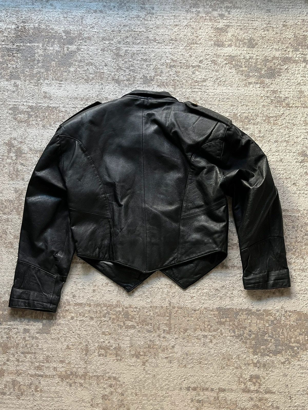Other Vintage 1980's - 1990's Sz M Leather Jacket Black Rare Size M / US 6-8 / IT 42-44 - 3 Thumbnail