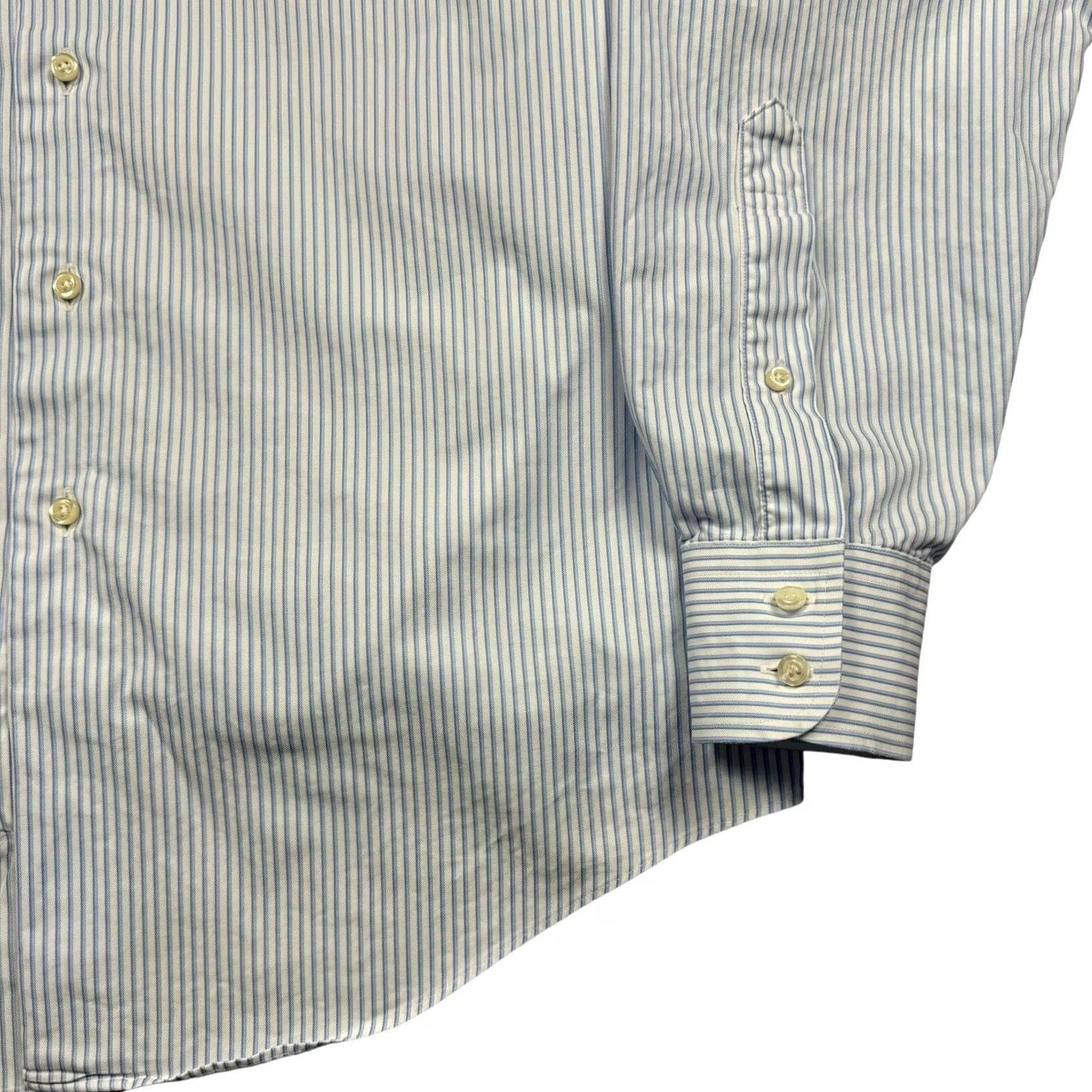 Brooks Brothers Brooks Brothers Vintage 90s Pinstripe Blue Button Down Mens Shirt Size US L / EU 52-54 / 3 - 3 Thumbnail