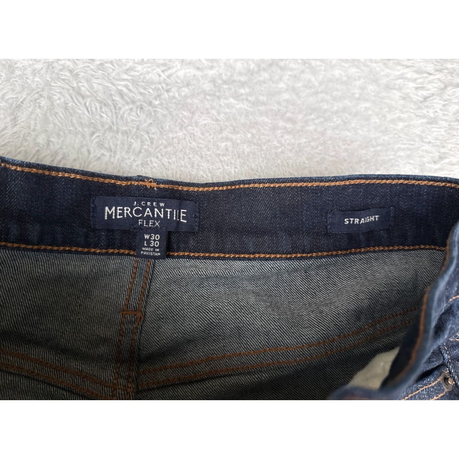 J.Crew J.CREW Mercantile Jeans Mens 30x30 Blue Denim Straight Leg Dark Wash Cotton-Blend Vintage No Size US 30 / EU 46 - 6 Thumbnail