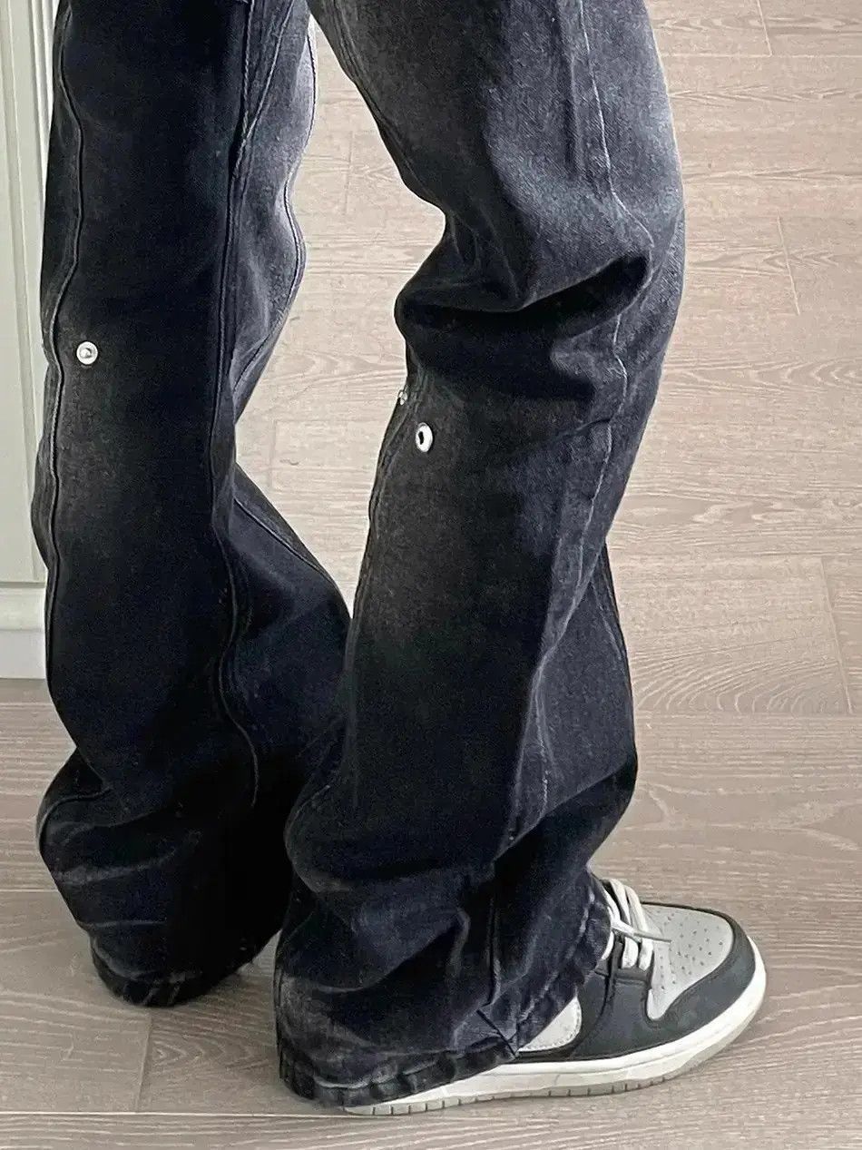 Japanese Brand Hip hop straight leg loose patchwork jeans Size US 32 / EU 48 - 3 Thumbnail
