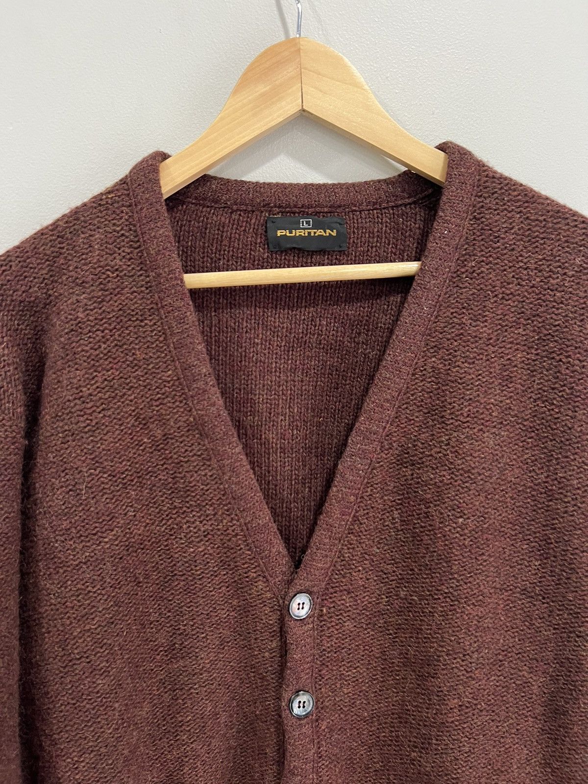 Japanese Brand Vintage 80s Puritan Cardigan Knit Sweater brick Size US L / EU 52-54 / 3 - 3 Thumbnail