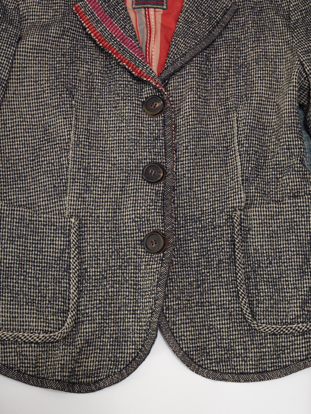 Marithe + Francois Girbaud Marithe Francois Girbaud Wool Cotton Printed Blazer Jacket Size M / US 6-8 / IT 42-44 - 7 Thumbnail