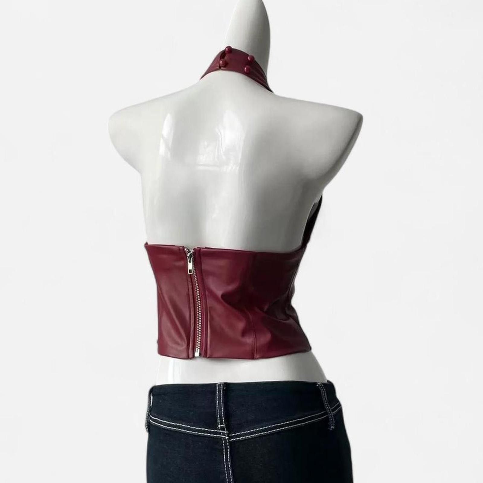 Japanese Brand Deadstock Edikted Tana Faux Leather Halter Top Size M / US 6-8 / IT 42-44 - 3 Thumbnail
