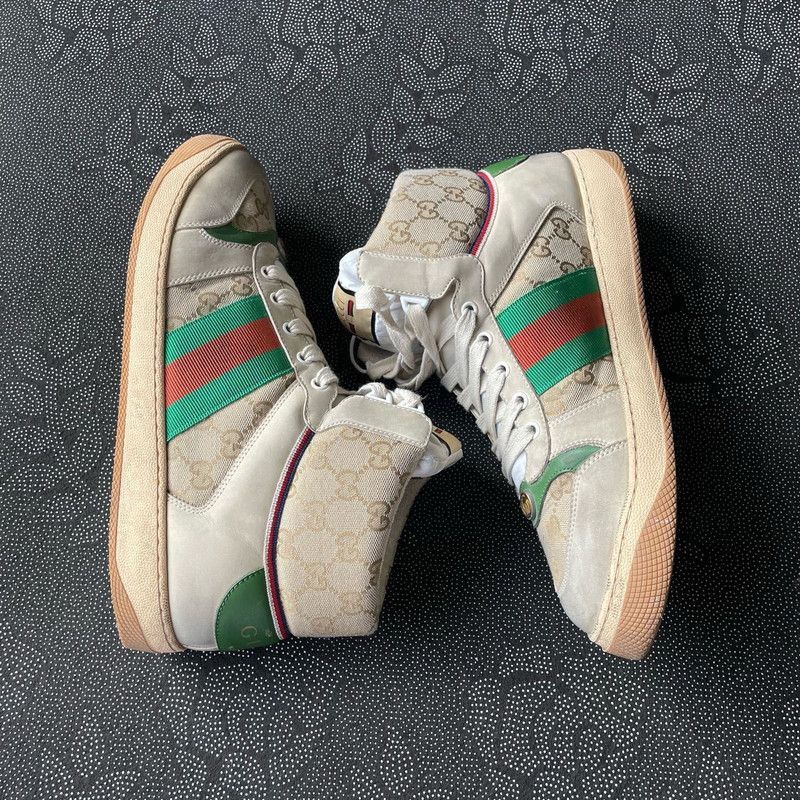 Gucci GUCCI Screener Vintage Leather Sneakers for Men - Size US 10 / EU 43 - 7 Thumbnail