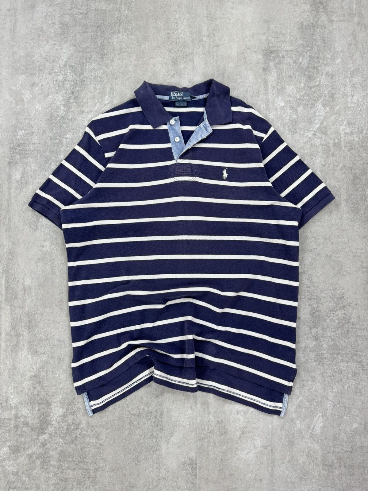 Polo Ralph Lauren × Vintage Vintage Polo Ralph Lauren Striped polo shirt Mens size 2XL Size US XXL / EU 58 / 5 - 1 Thumbnail
