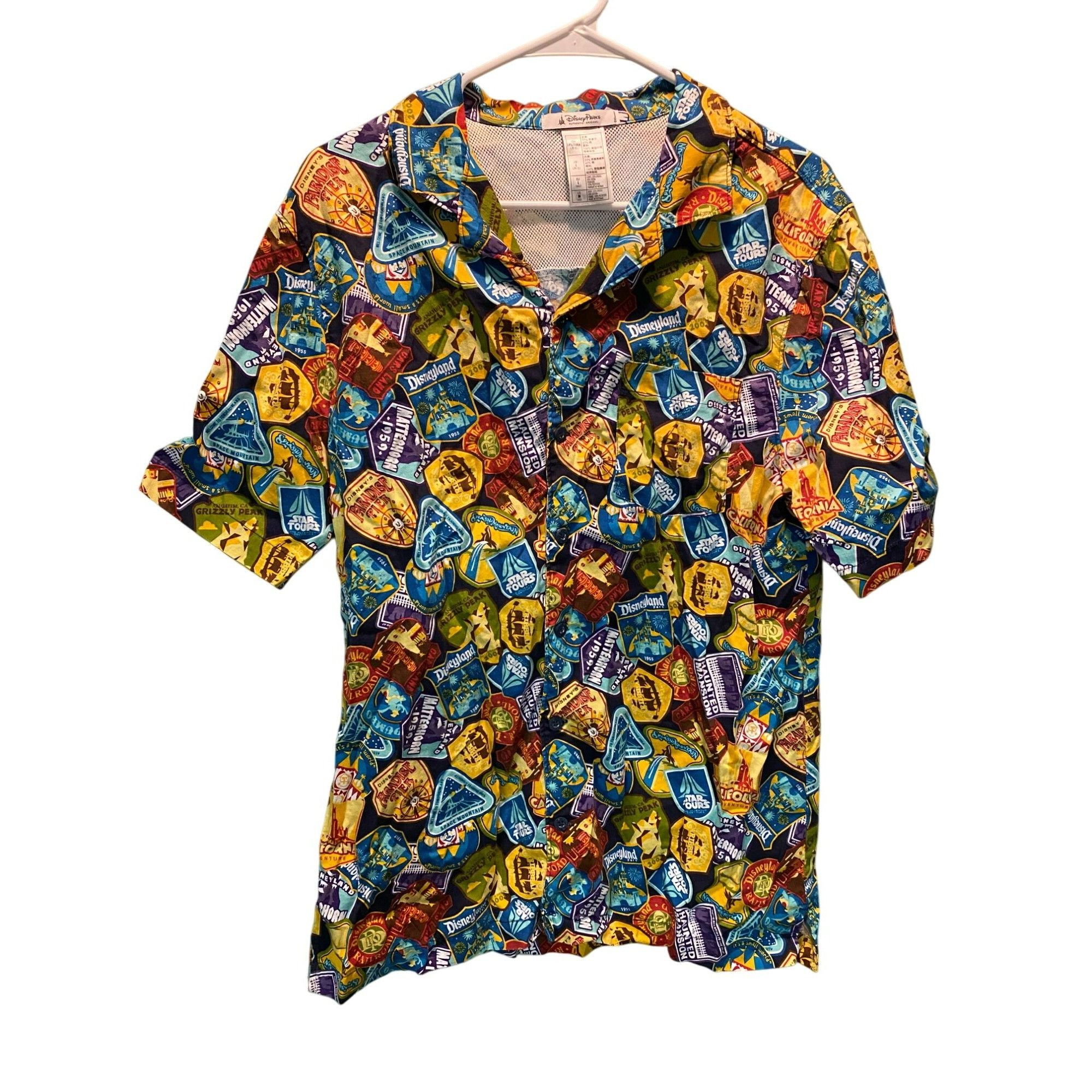 Disney Disney Parks Disneyland Attraction Badges Mens Button-Up Shi Size US M / EU 48-50 / 2 - 1 Thumbnail