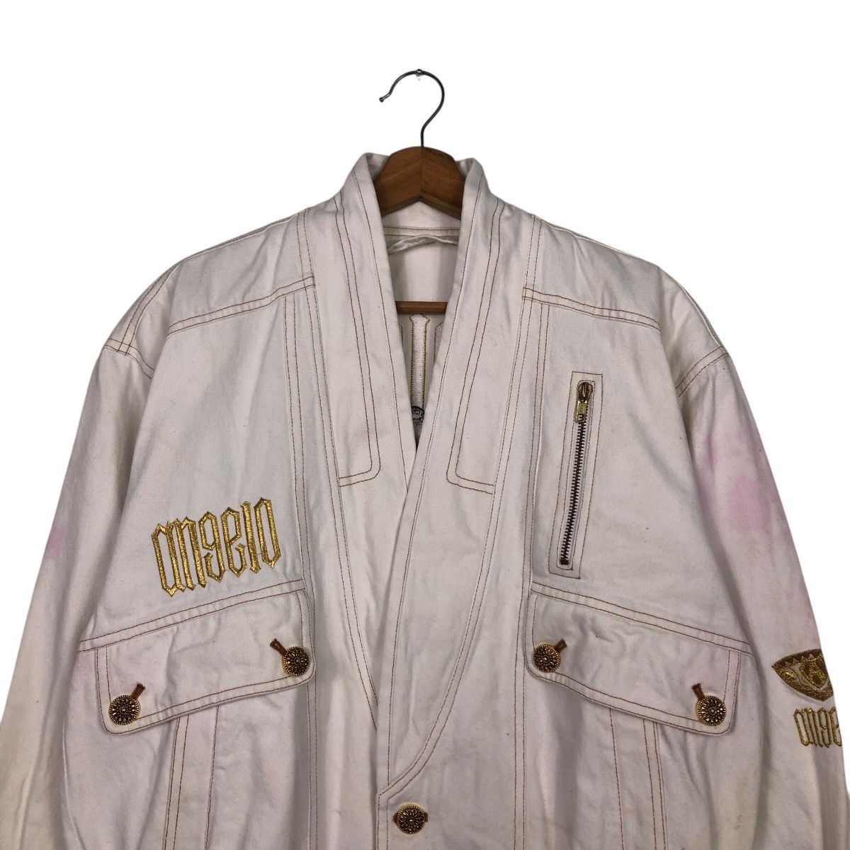 Japanese Brand × Vintage 📌Vintage Bomber Jacket Angelo Embroidered Big Logo Size US L / EU 52-54 / 3 - 5 Thumbnail