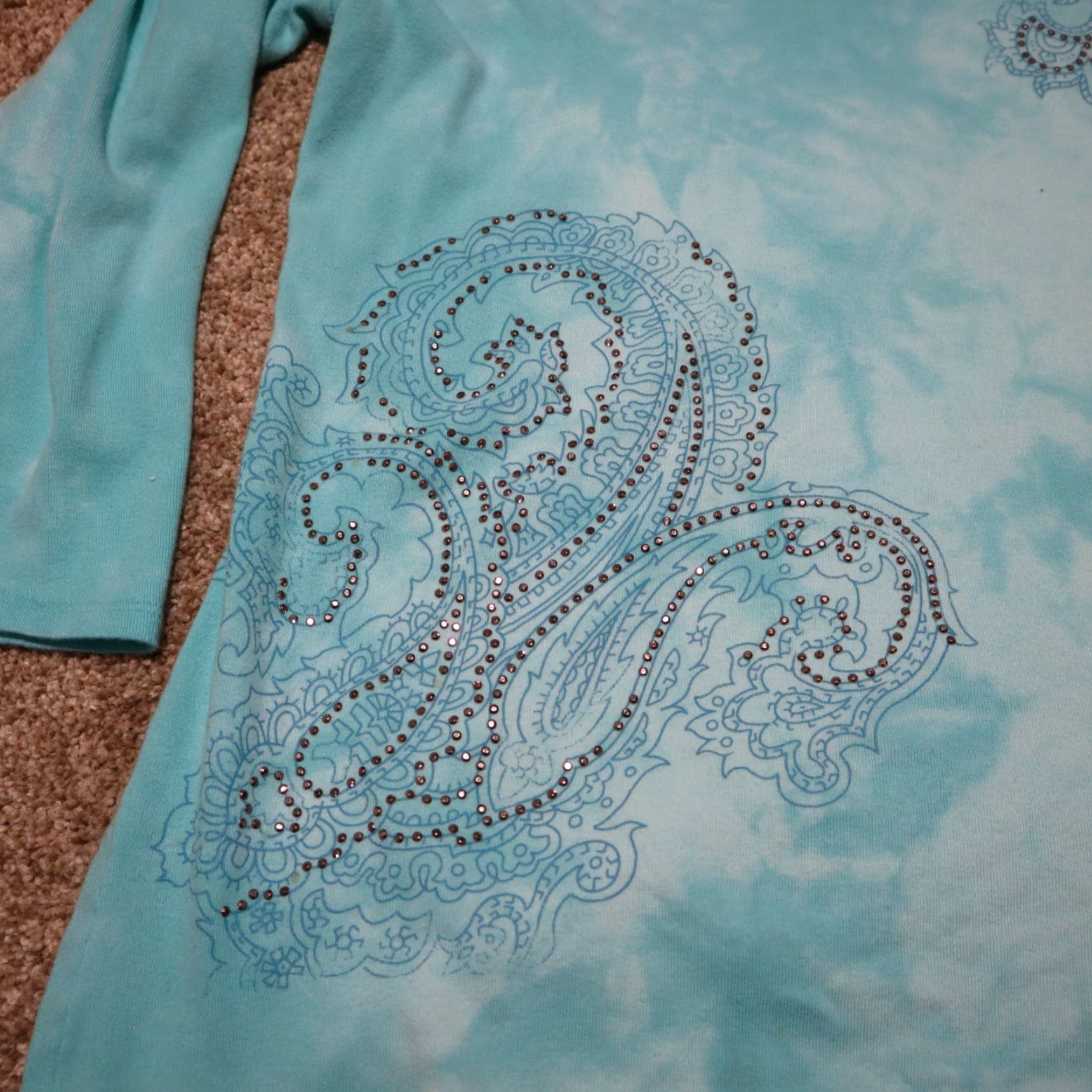 Faded Glory Fadded Glory T-shirt Light Blue V-Neck Bling Sparkle Women's Size M Medium Size M / US 6-8 / IT 42-44 - 2 Thumbnail