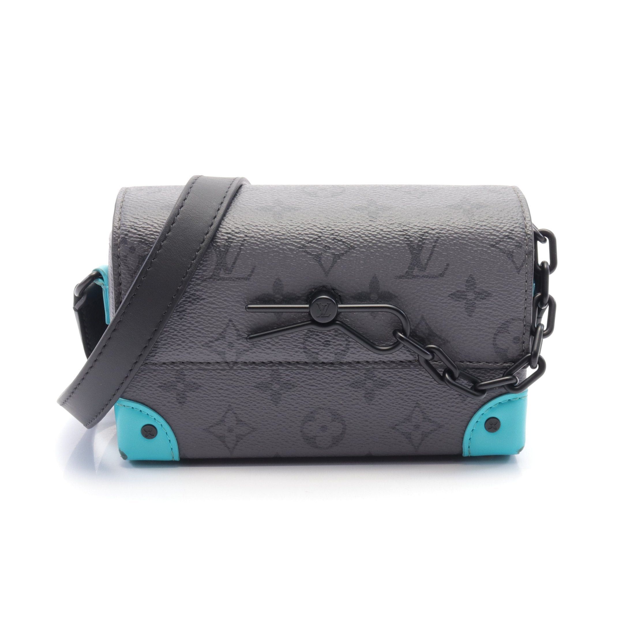 Louis Vuitton Louis Vuitton Steamer Wearable Wallet Monogram Eclipse Reverse Shoulder Leather Gray Turquoise Blue Size ONE SIZE - 1 Thumbnail