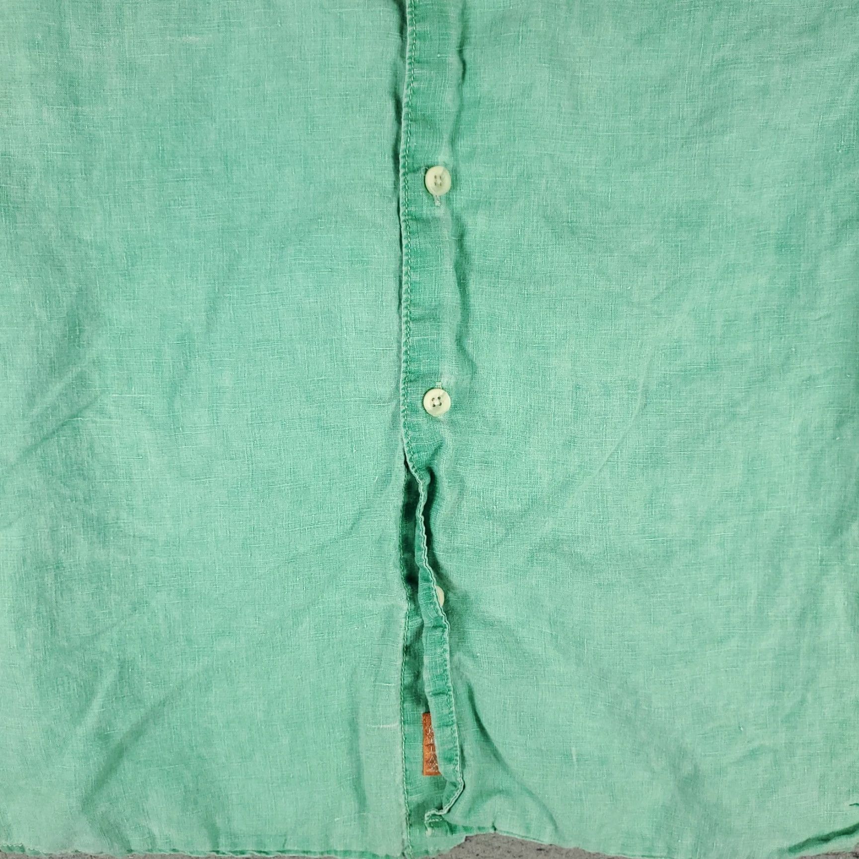 Tommy Bahama Tommy Bahama Hawaiian Shirt Mens Large Green Striped Linen Button-Up Short Sleeve Size US L / EU 52-54 / 3 - 3 Thumbnail