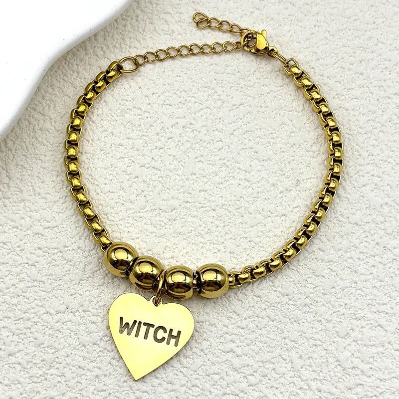 Jewelry Gothic Love Heart Witchcraft Bracelet Size ONE SIZE - 1 Thumbnail