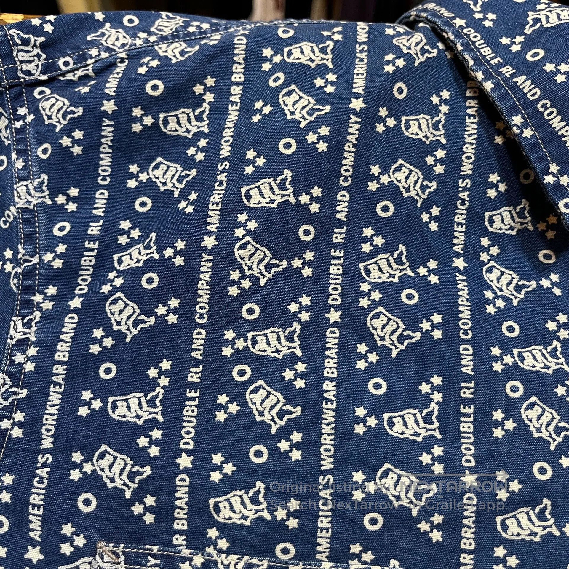 RRL Ralph Lauren RRL Blue Printed Logo Shirt. Size US M / EU 48-50 / 2 - 7 Thumbnail
