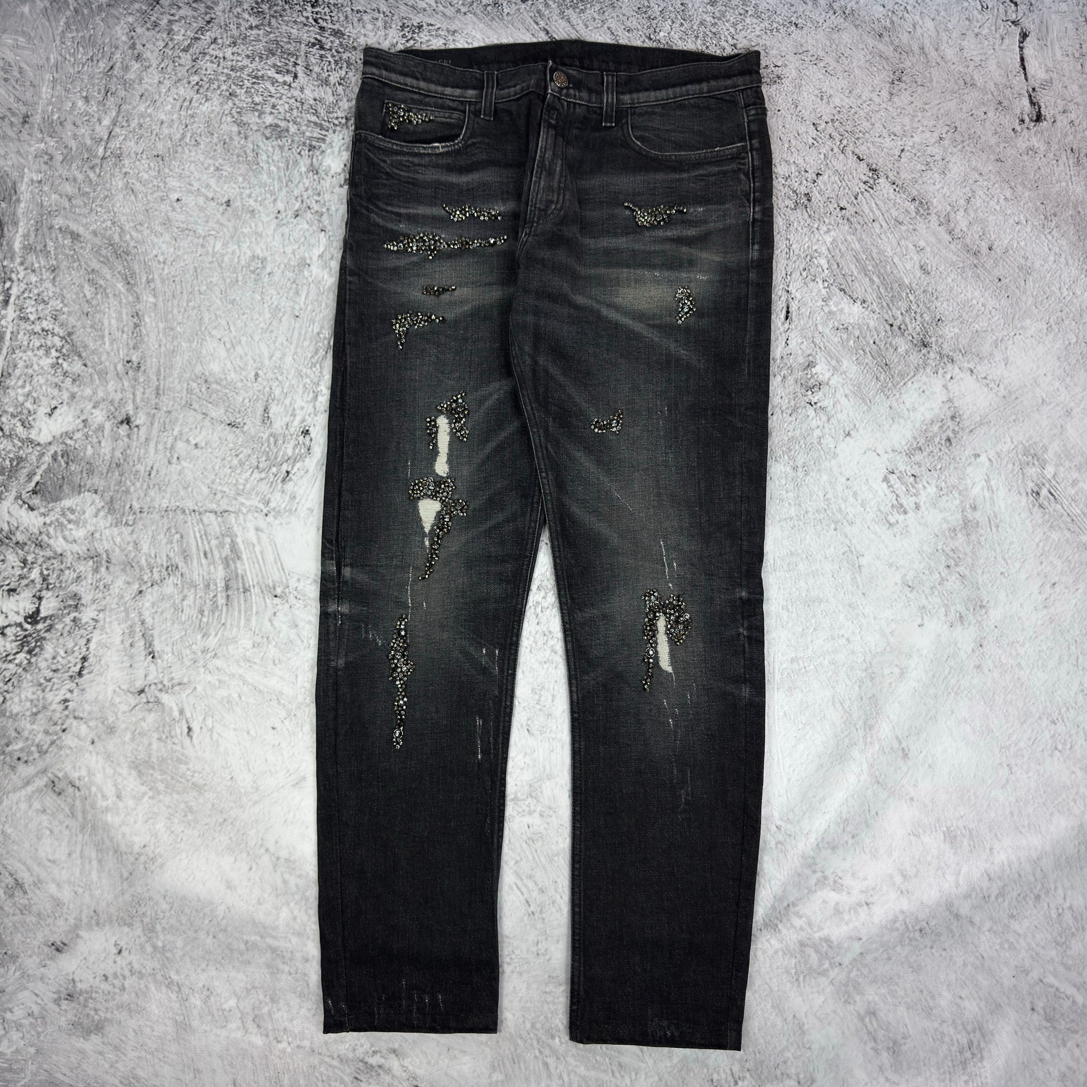 Gucci Gucci Distressed Rhinestone Embellishment Jeans 44 Size US 32 / EU 48 - 1 Thumbnail