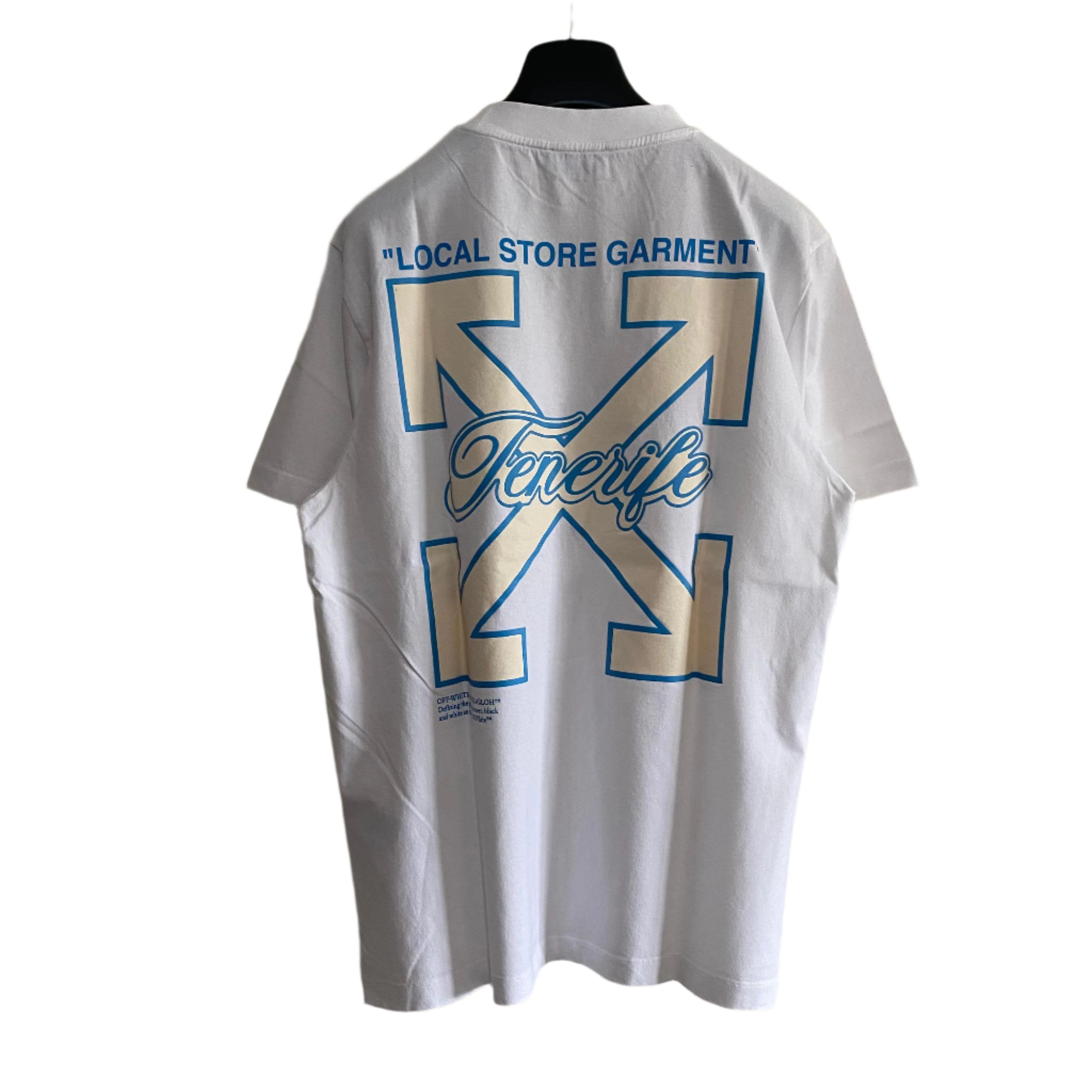 Off-White White Blue Local Store "Tenerife" Arrows T-Shirt Size US XL / EU 56 / 4 - 1 Thumbnail