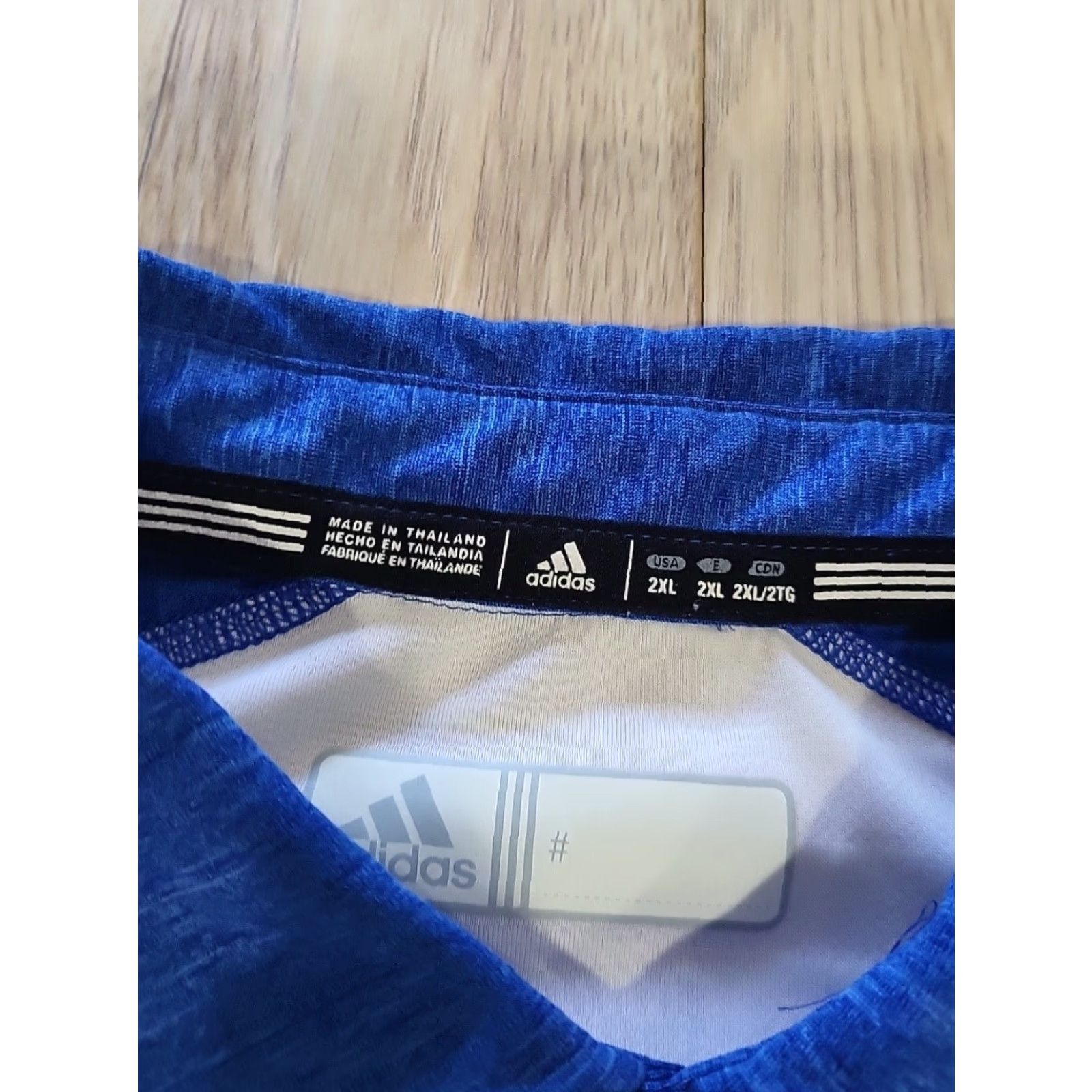 Adidas Adidas Climalite KU Kansas Jayhawks Polo 2XL SS Shirt Blue White Mens Size US XXL / EU 58 / 5 - 4 Thumbnail
