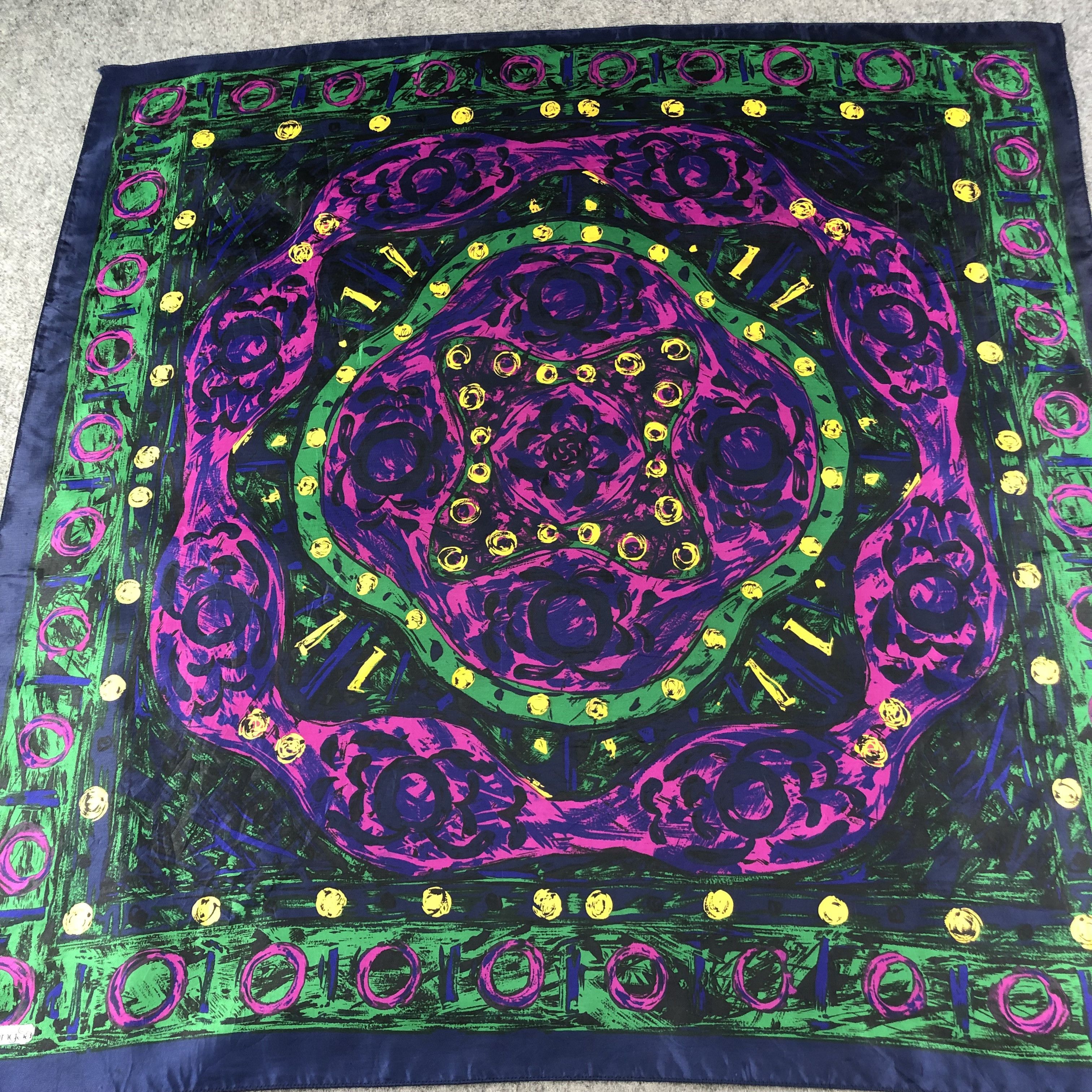 Vintage Sung Kgung Sa Abstract Scarf M918 Size ONE SIZE - 3 Thumbnail