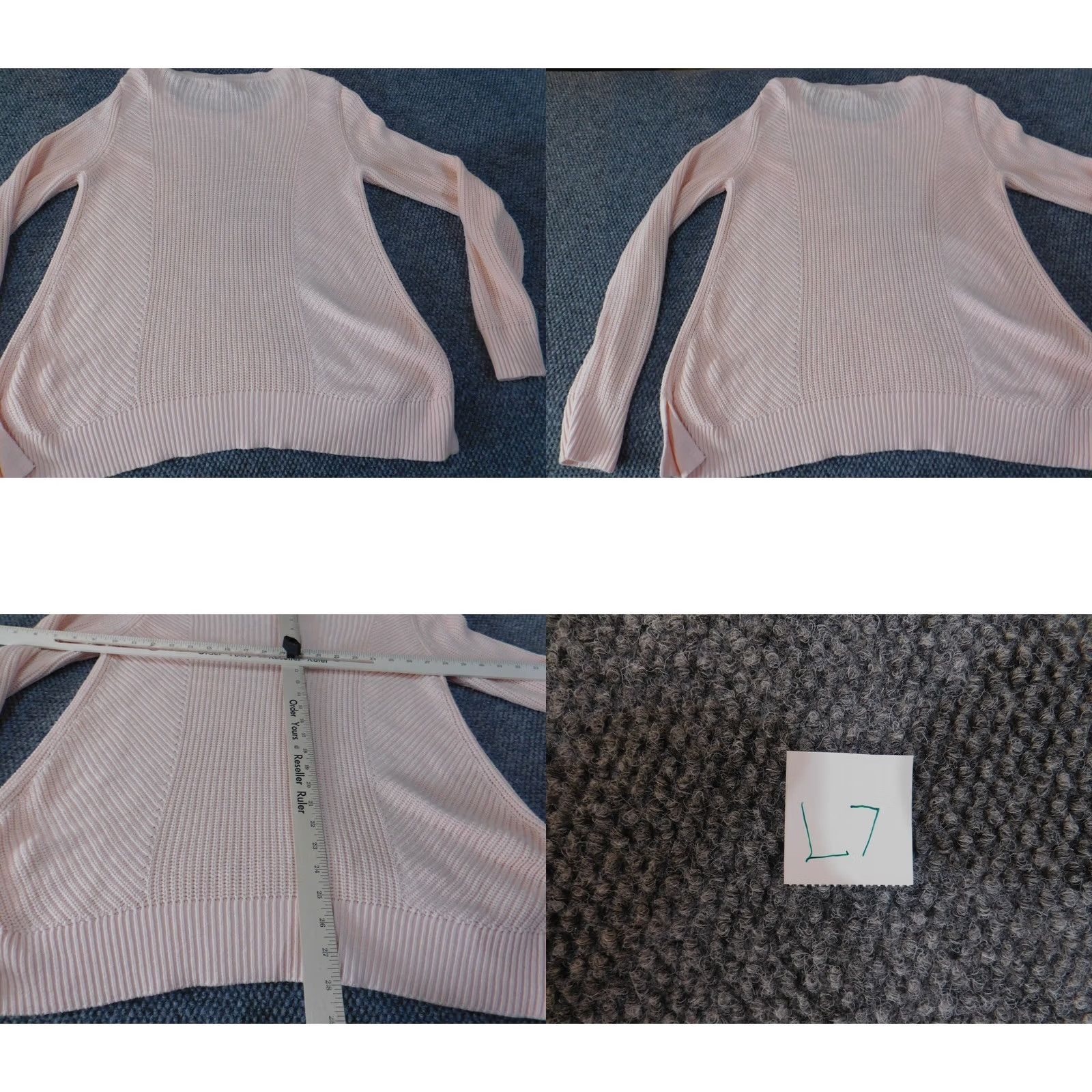 Loft LOFT Pink Large Knit Pullover Crewneck Sweater Womens Regular Long Sleeve Rib Knit Stretch Knit Solid Size L / US 10 / IT 46 - 8 Thumbnail