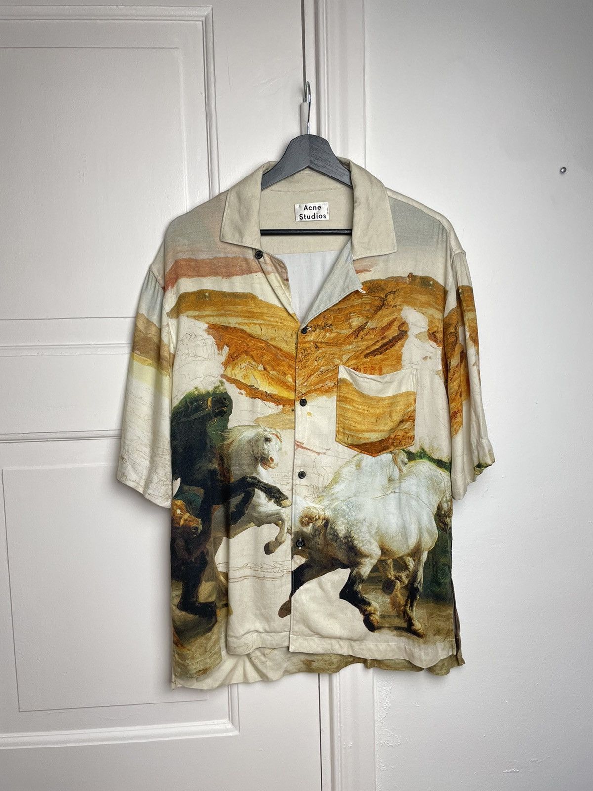 image of Acne Studios Simon Horse Shirt Viscose Box T Shirt, Men's (Size Small)